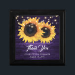 Rustic Wood Purple Sunflower Wedding Gift Box<br><div class="desc">Personalize this purple floral gift box inspired by sunflowers to create a beautiful wedding ring box/memorial/bridal shower or wedding gift box,  for instance.</div>