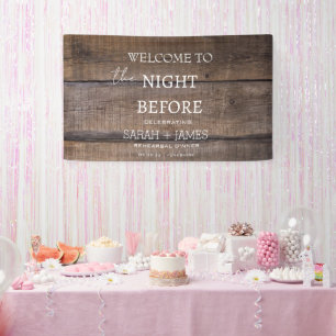 Rustic Wood Rehearsal Dinner The Night Before  Banner