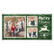 Rustic Wood Reindeer Green Christmas Photo