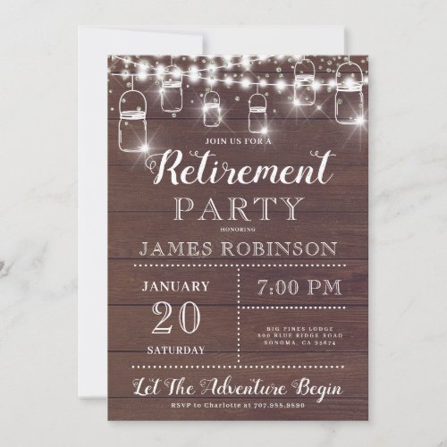 Rustic Wood Retirement Party Invitation