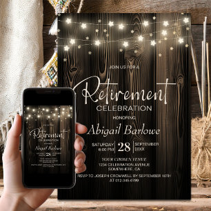 Rustic Wood Retirement Party Invitation