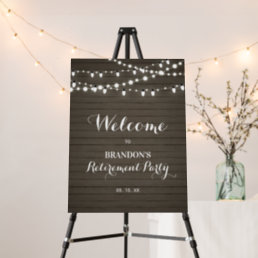 Rustic Wood Retirement Party Welcome Sign