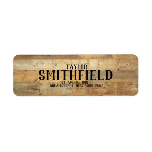 Rustic Wood Return Address Label