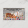 Rustic Wood Ride Club Pony Floral Small Horse Business Card