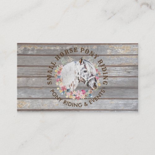 Rustic Wood Riding Breeding Equestrian Train Horse Business Card