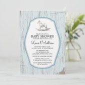 Rustic Wood Rocking Horse Baby Shower Invitation (Standing Front)