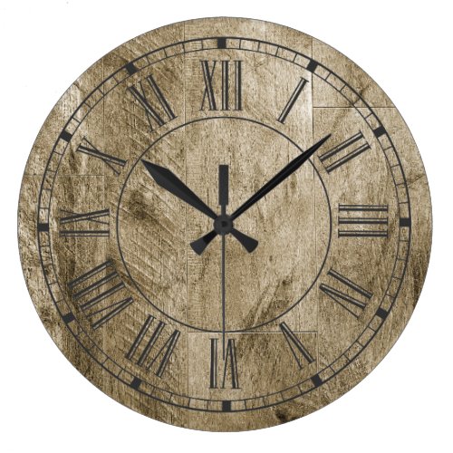 Rustic Wood Roman Numerals Country Farmhouse Large Clock