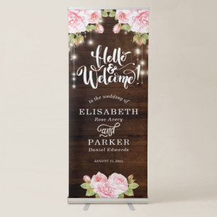 Rustic Wood Roses Wedding Welcome Sign