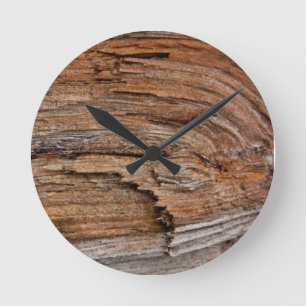 Rustic wood round clock