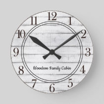 Rustic Wood  Round Clock
