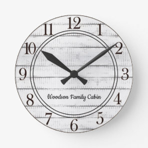 Rustic Wood  Round Clock
