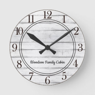 Rustic Wood  Round Clock