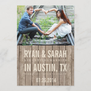RUSTIC WOOD SAVE THE DATES DATE