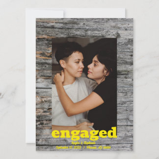 Rustic Wood Save the Dates - Engagement Photo Date