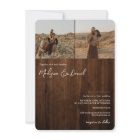 Rustic wood script names 3 photos qr code wedding