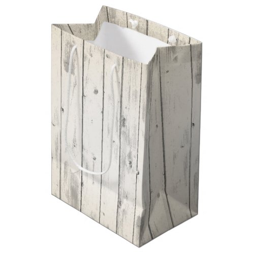 Rustic Wood Shabby Chic Weathered Barn Boards Medium Gift Bag