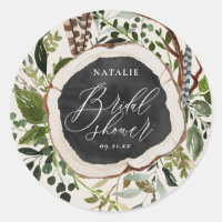 Rustic wood slice bridal shower party