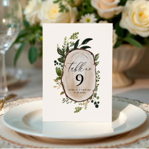 Rustic Wood Slice Greenery Botanical Wedding Table