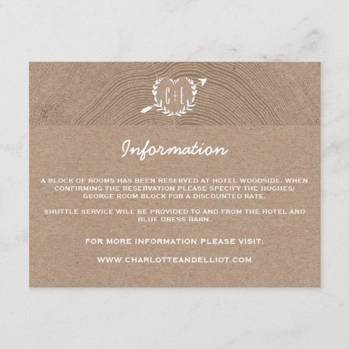Rustic Wood Slice  Information Card