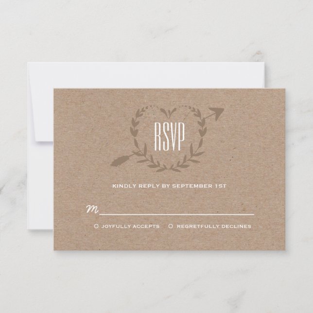 Rustic Wood Slice | RSVP Card (Front)