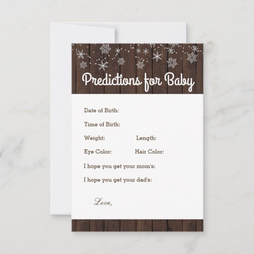 Rustic Wood Snowflake Predictions and Advice Cards