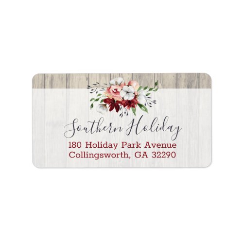 Rustic Wood  Southern Country Cotton Address Label