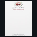 Rustic Wood & Southern Country Cotton Boutique Letterhead<br><div class="desc">Celebrating Southern style and heritage! Elegant watercolor wreath with floral arrangement and cotton boll accents blends the perfect amount of country flair with rustic wood texture background. This theme is designed with down home Southern comforts in mind. • Customize it! Follow the template to add your own text, or click...</div>
