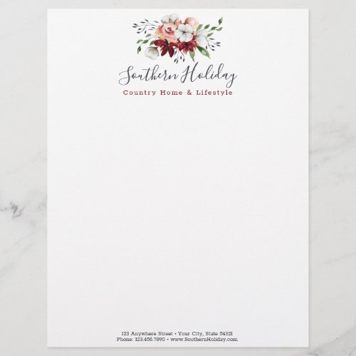 Rustic Wood  Southern Country Cotton Boutique Letterhead