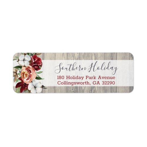 Rustic Wood Southern Country Cotton Return Address Label