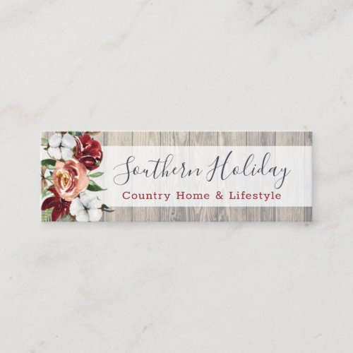 Rustic Wood  Southern Country Cotton Social Media Mini Business Card