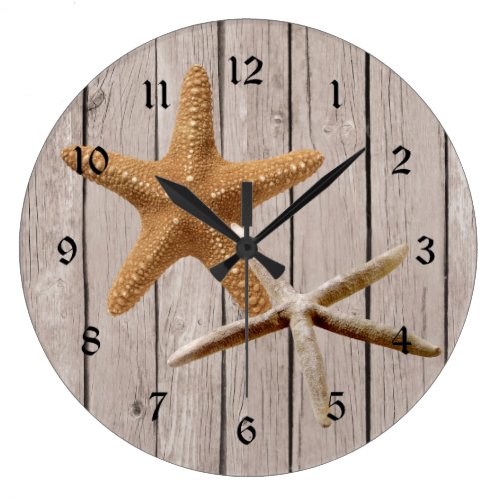 Rustic Wood Starfish Clock