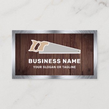 Rustic Wood Steel Hand Saw Handyman Carpenter Business Card by ShabzDesigns at Zazzle