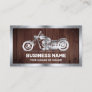 Rustic Wood Steel Motorbike Motorcycle Mechanic Business Card