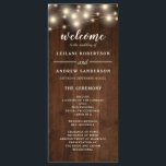 Rustic Wood String Light Wedding Program<br><div class="desc">This rustic wood string light program is perfect for a fall outdoor or barn wedding.</div>