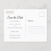Rustic Wood String Lights Calendar Save the Date Announcement Postcard (Back)