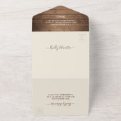 Rustic Wood String Lights Christmas Party All In One Invitation 