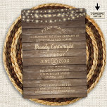Rustic Wood & String Lights Graduation Party Invitation<br><div class="desc">A rustic, country graduation party invitation with a weathered wood plank background and yellow glow string lights. All text is editable (delete any sample text to leave blank) and the font style, size, color and placement can be changed to accommodate your needs by clicking on EDIT. The back of the...</div>