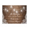 Rustic Wood String Lights Lace Bridal Recipe Card