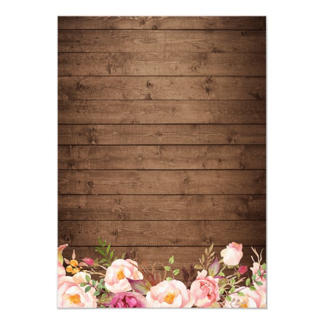 Rustic Wood String Lights Lace Floral Farm Wedding Card