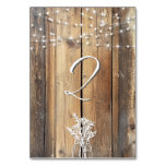 Rustic Wood String Lights Mason Jar Elegant Favors Table Number