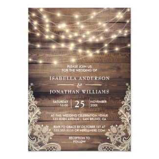 Rustic Wood Wedding Invitations
