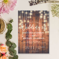 Rustic Wood String Lights Wedding