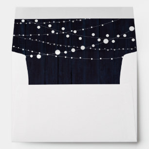 Rustic Wood String Lights Wedding Invitation Envel Envelope