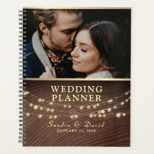 Rustic Wood String Lights Wedding Planner