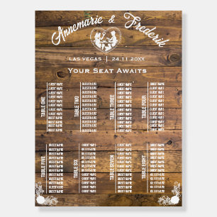 Rustic Wood & String Lights Wedding Poster
