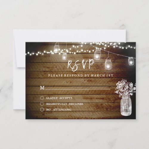 Rustic Wood String Lights Wood Mason RSVP