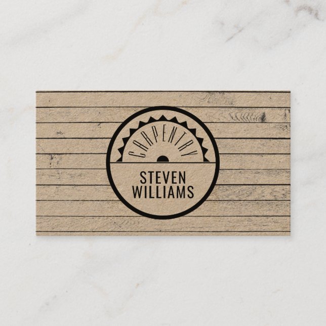Rustic wood style business card (Front)