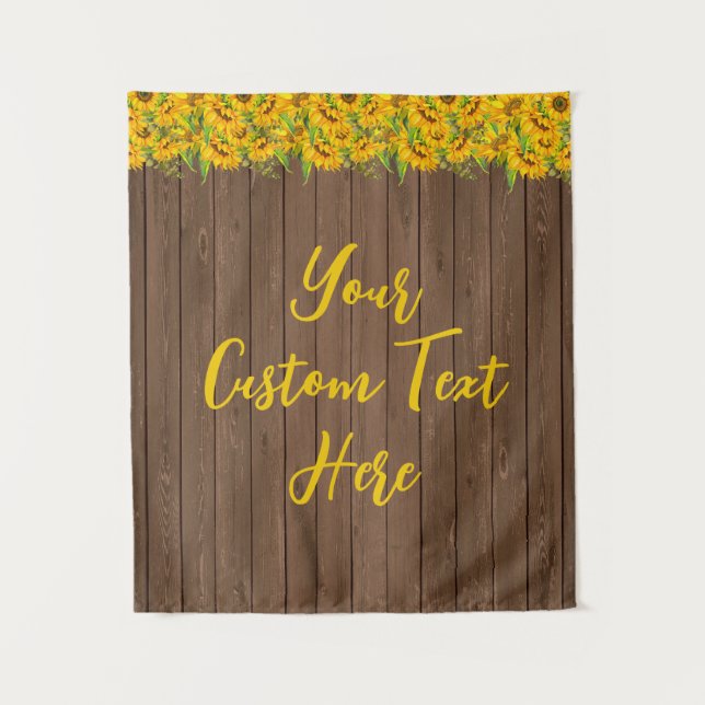 Rustic Wood Sunflower Birthday Backdrop Photobooth (Front)