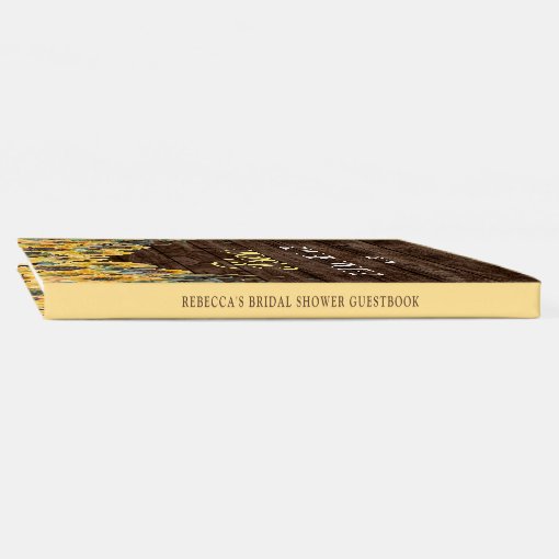 Rustic Wood Sunflower Bridal Shower Guest Books Zazzle