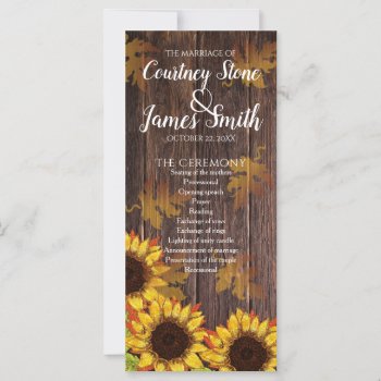 Rustic Wood & Sunflower | Fall Wedding by chandraws at Zazzle